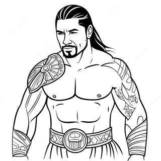 Pagina De Colorat Cu Roman Reigns In Actiune 129428 62616