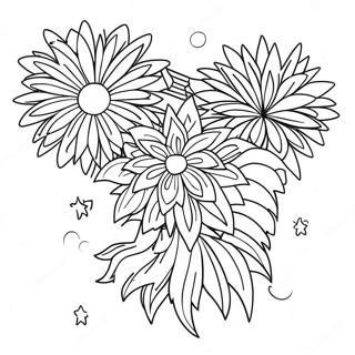 Pagina De Colorat Cu Un Spectacol De Artificii Colorate 129455 62637