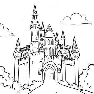 Pagini De Colorat Cu Castelul Majestic Cu Patru Aripi 129610-62761
