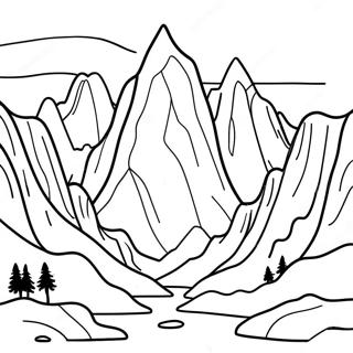 Pagini De Colorat Cu Varfurile Montane Stancoase Dramatic 129662-62802