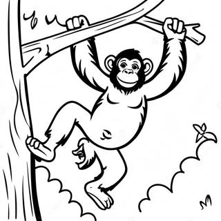 Pagini De Colorat Cu Cimpanzei Swinging Dintr Un Copac 129712 62838