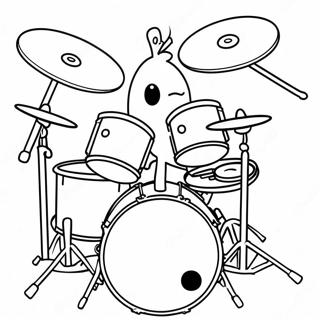 Pagini De Colorat Cu Tobosarul Dintr O Trupa Rock 129921-63007