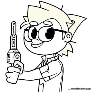 Johnny Test Cu Gadgeturi Stralucitoare Pagina De Colorat 130225-63234