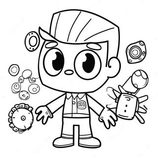 Pagina De Colorat Johnny Test Cu Inventii Nebune 130228-63247