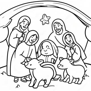 Pagina De Colorat Pastori Veseli La Iesle 130278-63282