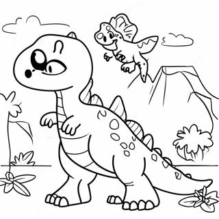 Pagini De Colorat Cu Petrecerea Dinozaurilor Colorate 130327 63316