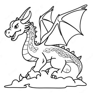 Dragon Zburator Deasupra Orasului Dragonilor Pagina De Colorat 130458-63427