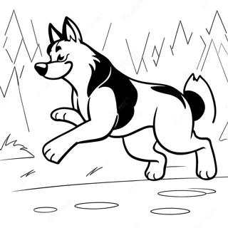 Desen De Colorat Cu Balto Alergand Prin Zapada 130560-63504