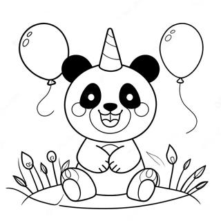 Panda Unicorn Jucaus Cu Balonase Pagina De Colorat 130791-63678