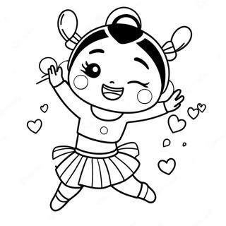 Pagina De Colorat Cu Pucca Dansand Cu Bucurie 131437-64184