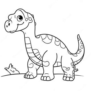 Pagina De Colorat Cu Dinozaur Brontosaurus Prietenos 132180-64756