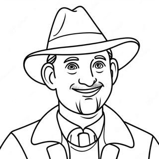 Pagini De Colorat Cu Pelerin Fericit Cu Palarie 132848 65269