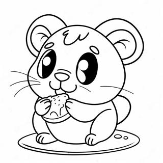 Pagini De Colorat Cu Hamtaro Fericit Mancand O Gustare 133004 65400