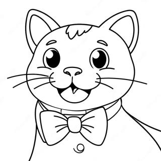 Pagini De Colorat Cu Pisica Banana Fericita Cu Papion 133108 65479