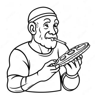 Pagini De Colorat Cu Michelangelo Mancand Pizza 133186-65538