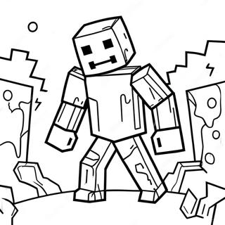 Pagini De Colorat Cu Zombie Infricosator Din Minecraft 133261-65570