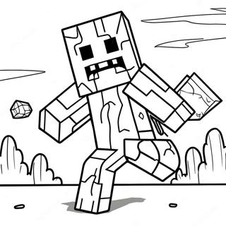 Pagini De Colorat Cu Zombie Infricosator Din Minecraft 133261-65588