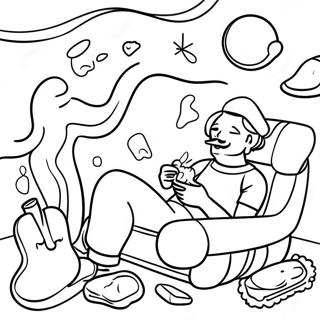 Desen De Colorat Cu O Scena Relaxata De Stoner 133467-65753