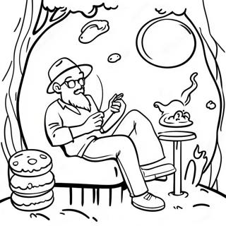 Desen De Colorat Cu O Scena Relaxata De Stoner 133467-65755