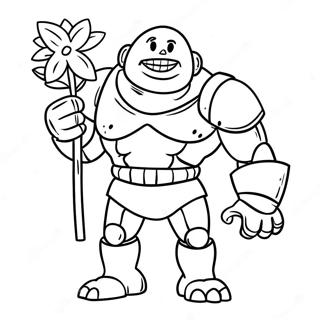 Pagini De Colorat Cu Golem De Fier Tinand O Floare 133596 65854