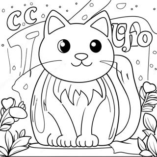 C Este Pentru Pisica Pagina De Colorat Alfabetul Lore 133674 65915