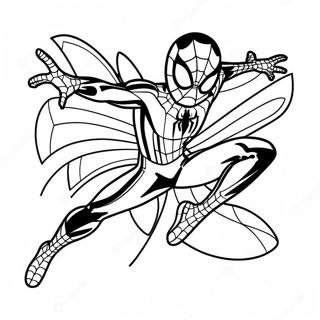 Pagina De Colorat Cu Miles Morales In Pozitie De Actiune 133855-66053