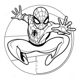 Pagina De Colorat Cu Miles Morales In Pozitie De Actiune 133855-66054