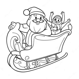 Pagina De Colorat Cu Mos Craciun In Sanie 133959-66134