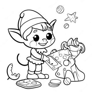 Elf Jucaus Facand Jucarii Pagina De Colorat 133960-66139