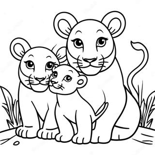 Pagini De Colorat Cu Familia De Leu Desene De Colorat
