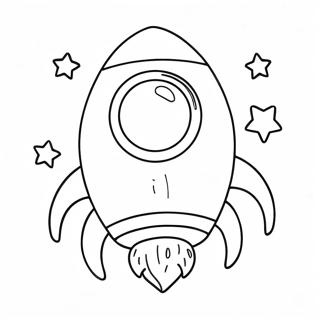 Desen De Colorat Cu O Racheta Draguta Si Stele 135061 66993