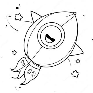 Desen De Colorat Cu O Racheta Draguta Si Stele 135061 66994