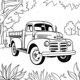 Desen De Colorat Cu Camion Vintage 135673-67466