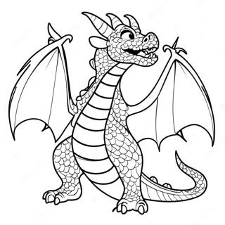 Desen De Colorat Cu Dragonul Care Sufla Foc 135702 67498