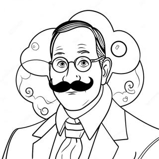 Pagini De Colorat Cu Tata Amuzant Cu Mustata 136031-67752