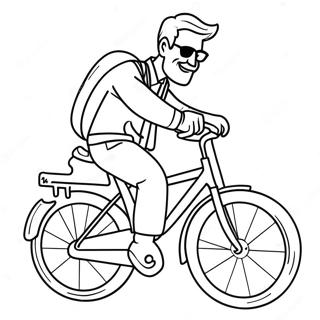 Pagini De Colorat Cu Tata Cool Pe Bicicleta 136032-67756