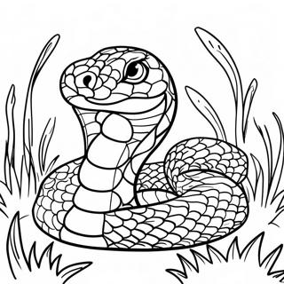 Pagina De Colorat Cu Python Care Se Taraste Prin Iarba 136186-67878