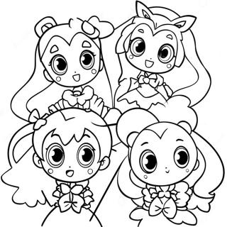 Pagina De Colorat Cu Personajele Precure In Actiune 136210-67896