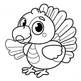 Pagini De Colorat Cu Un Curcan Pui Amuzant 136387 68029