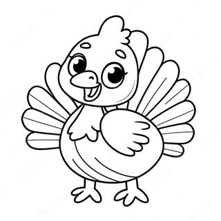 Pagini De Colorat Cu Un Curcan Pui Amuzant 136387 68030