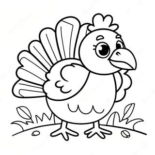 Pagini De Colorat Cu Un Curcan Pui Amuzant 136387 68031