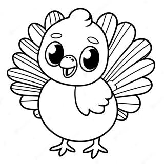 Pagini De Colorat Cu Un Curcan Pui Amuzant 136387 68032