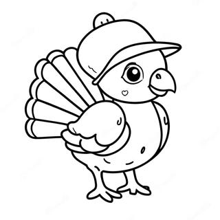 Pagini De Colorat Cu Un Curcan Pui Cu Palarie 136389 68037