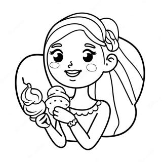 Fata Fermecatoare De Tumblr Cu Inghetata Pagina De Colorat 136596-68197