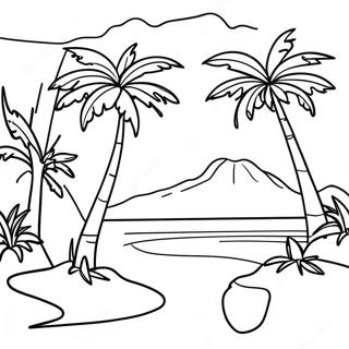 Pagini De Colorat Cu Peisaj Tropical Vibrant Din Republica Dominicana 136747 68309