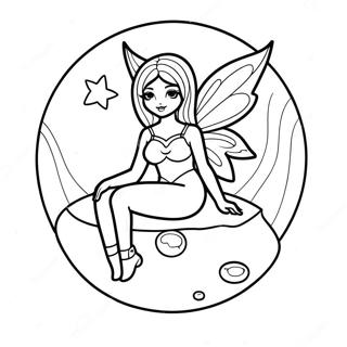 Zana Gotica Intunecata Stand Pe O Luna Desen De Colorat 137109-68745