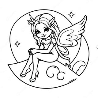 Zana Gotica Intunecata Stand Pe O Luna Desen De Colorat 137109-68746