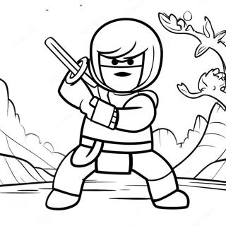 Pagina De Colorat Cu Scena De Lupta Nya Ninjago 137264-68866