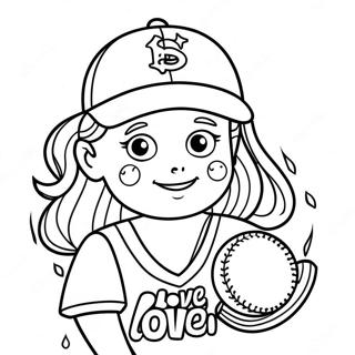 Pagina De Colorat Cu Iubirea Pentru Softball 137311-68891