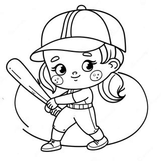 Pagina De Colorat Cu Jucatoare Dragute De Softball 137312-68893
